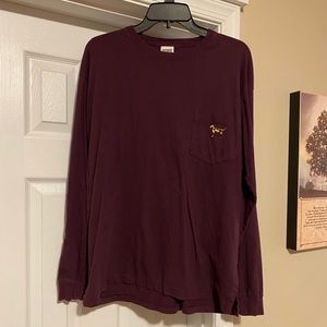 PINK Maroon Leopard Print Long Sleeve